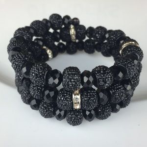 Beautiful Faceted Beads Rhinestone Memory Bracelet